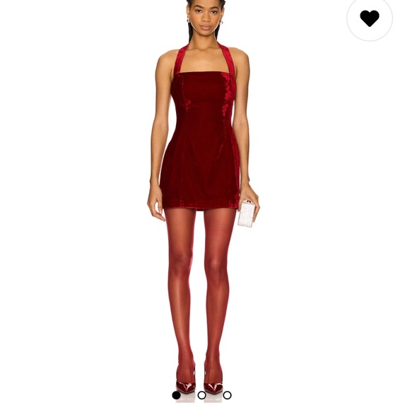 Elegant Red Halter Dress - Picture 1 of 2